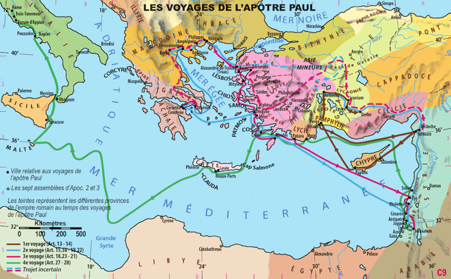 image du produit Carte murale : Voyages de l'Apôtre Paul