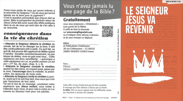 image du produit Le Seigneur Jésus va revenir (paquet de 100)